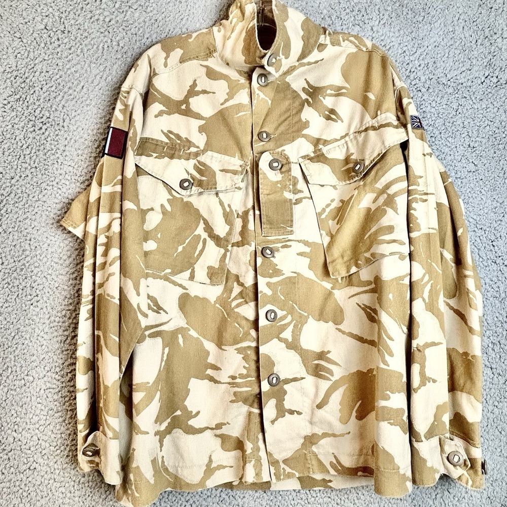 VTG British Military Jacket Mens XL 170/104 Brown Camo Combat Tropical Desert